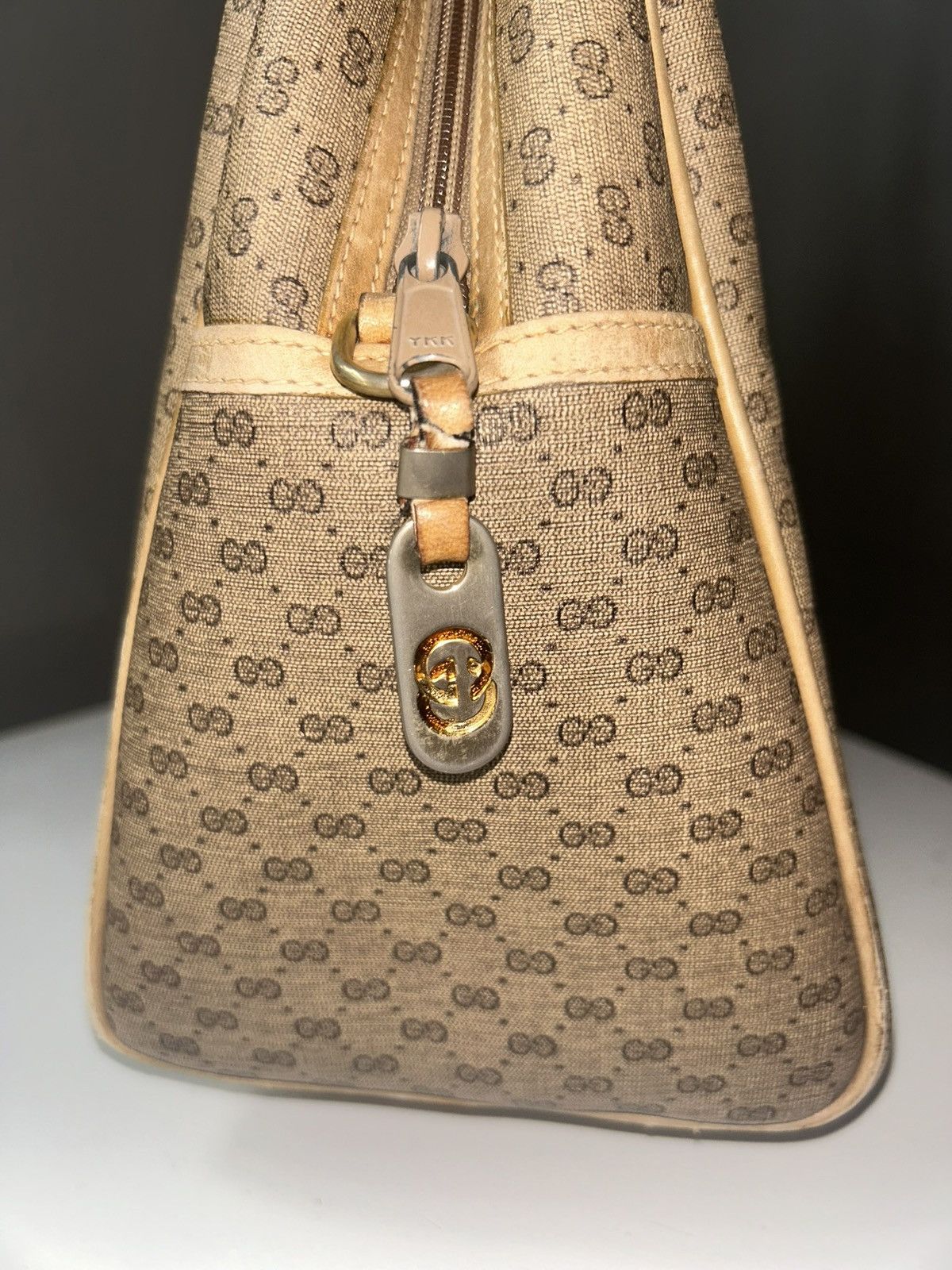 Gucci Vintage Gucci Micro GG Tan Coated Canvas Satchel Handbag Size ONE SIZE - 9 Thumbnail