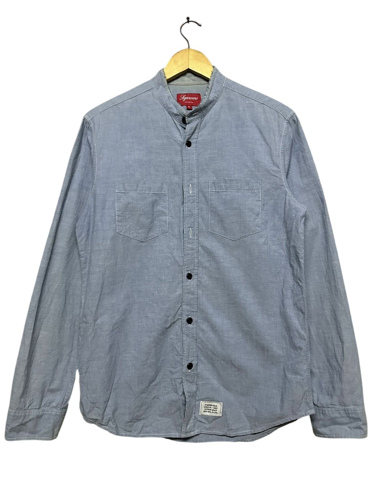 Supreme Supreme Mandarin Collar Casual Chambray Button Ups Shirt Size US S / EU 44-46 / 1 - 2 Thumbnail