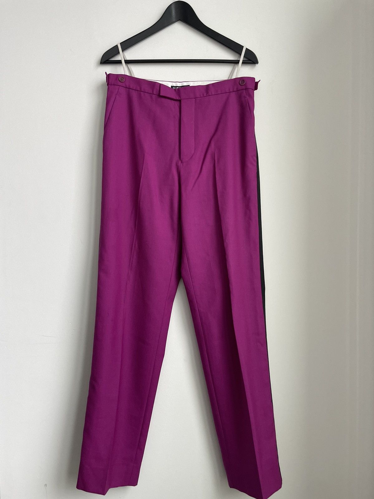 image of Helmut Lang Ss 2000 Magenta Wool Officer Pants, Men's (Size 32)