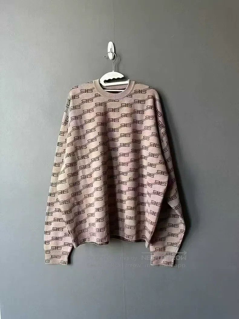 Balenciaga Lock扣 Full Print Sweater