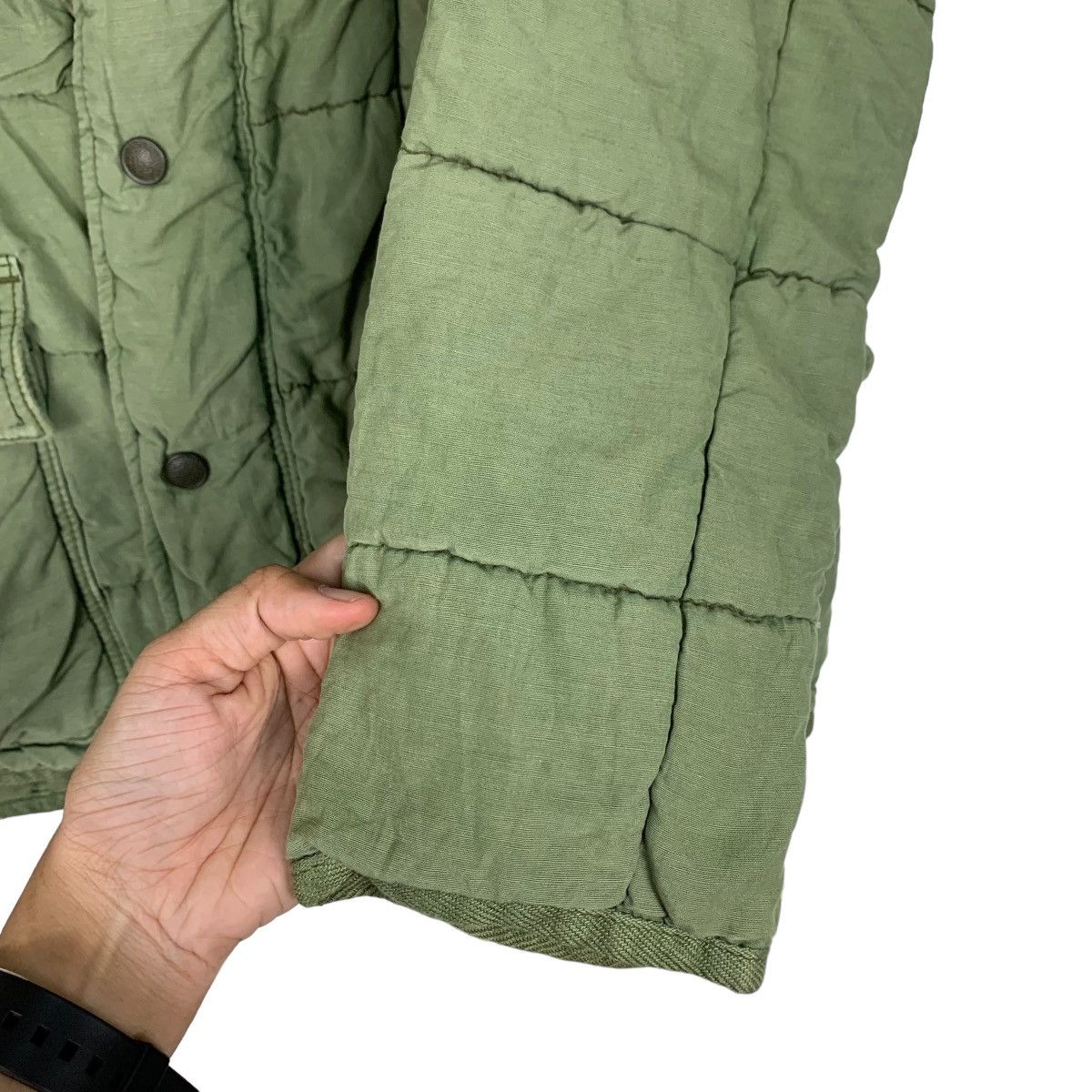 Vintage DENIM DUNGAREE Cotton Khaki Quilted Jacket #0941-C42 Size US S / EU 44-46 / 1 - 13 Thumbnail