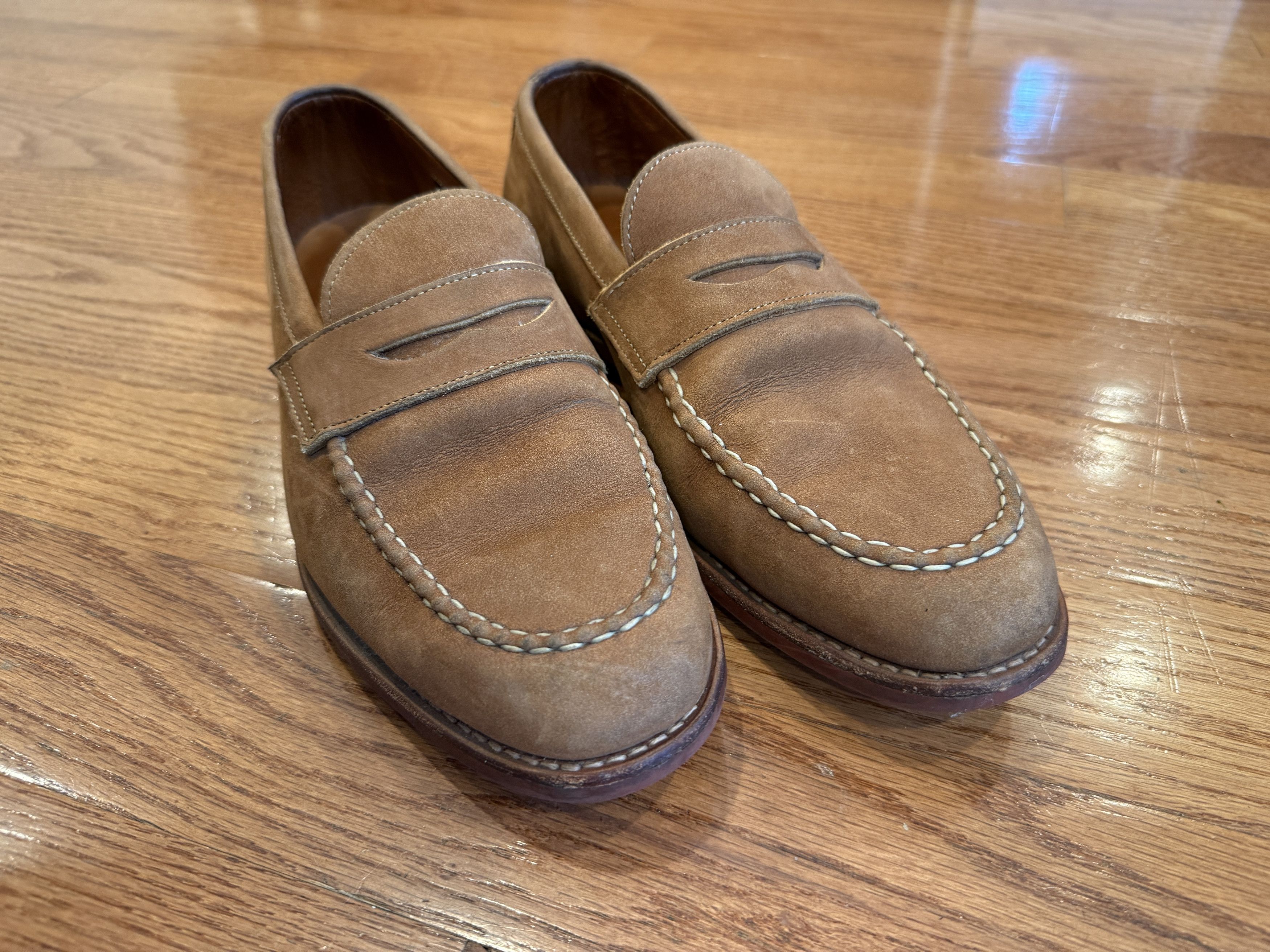 ALLEN EDMONDS Suede Brogue Lucca Slip On in Anthracite Size 8 1/2 D $395 Allen Edmonds Suede Lucca Slip-On | Grailed main image 2