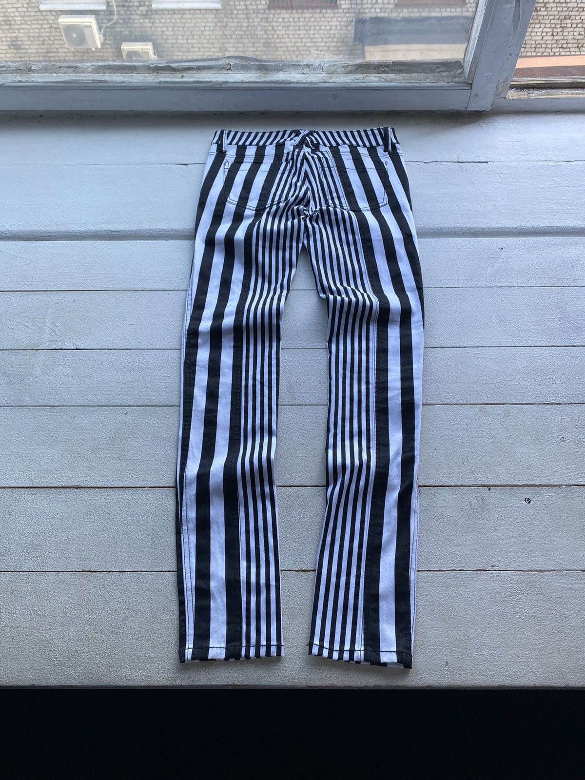 Tripp NYC 🔗Gothic Punk Opium Tripp NYC Black&White Wednesday Pants Size 27" / US 4 / IT 40 - 2 Thumbnail