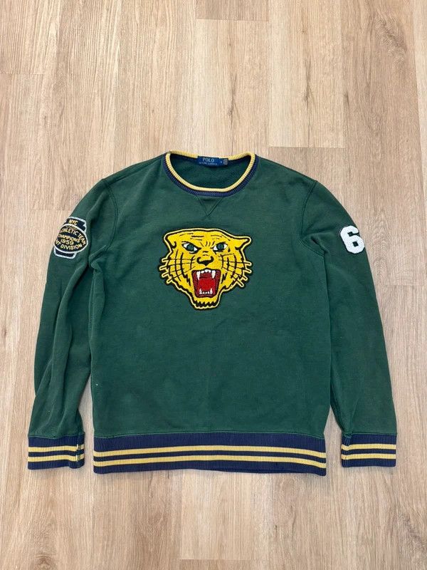Polo Ralph Lauren Polo Ralph Lauren Tiger Head Varsity Patch Fleece Sweatshirt Size US M / EU 48-50 / 2 - 1 Thumbnail