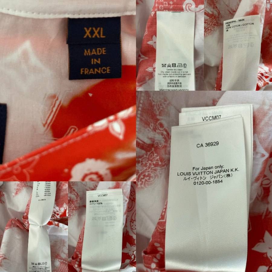 Louis Vuitton LOUIS VUITTON RED BANDANA BLEACHED SHORT SLEEVE BUTTON UP Size US XXL / EU 58 / 5 - 4 Thumbnail