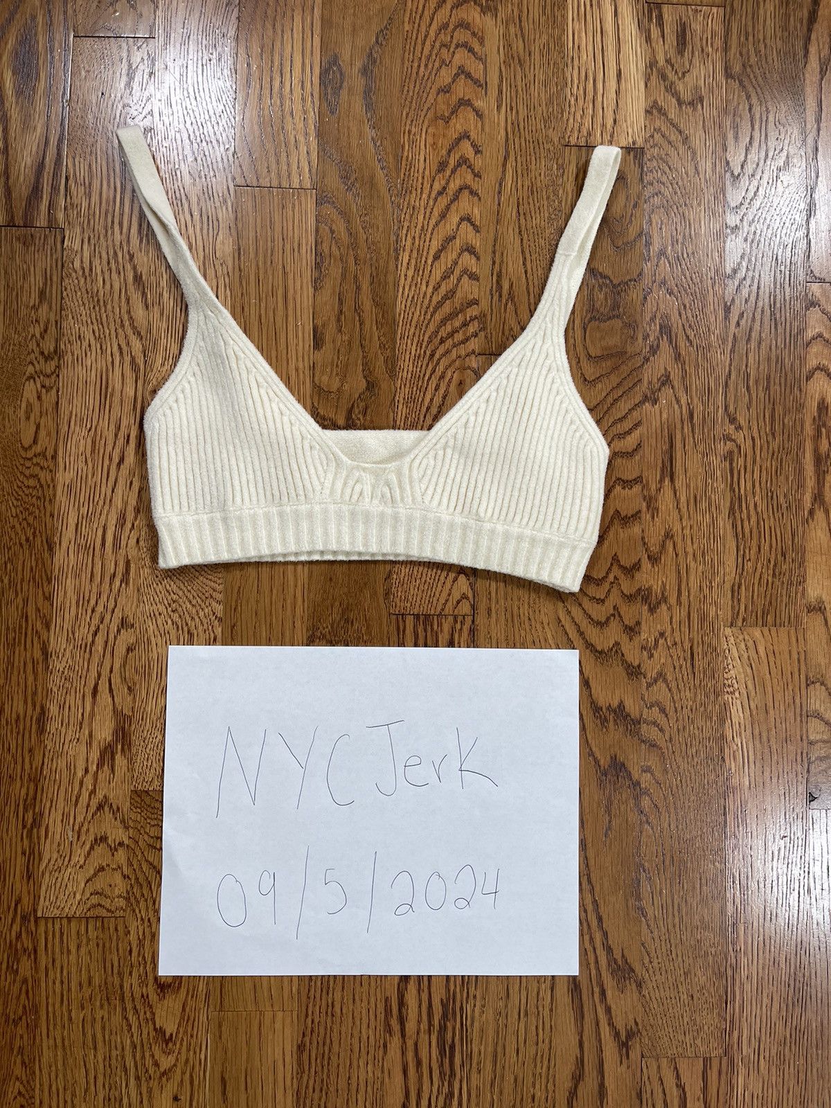 Off-White Womens Off-White Textured Knit Viscose Polyamide Top Size 46 Size L / US 10 / IT 46 - 1 Thumbnail