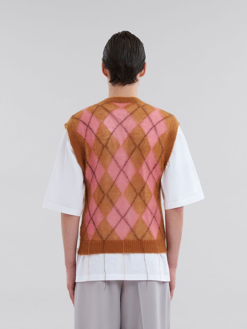 o1w1db11125 V-Neck Vest in Brown/Pink