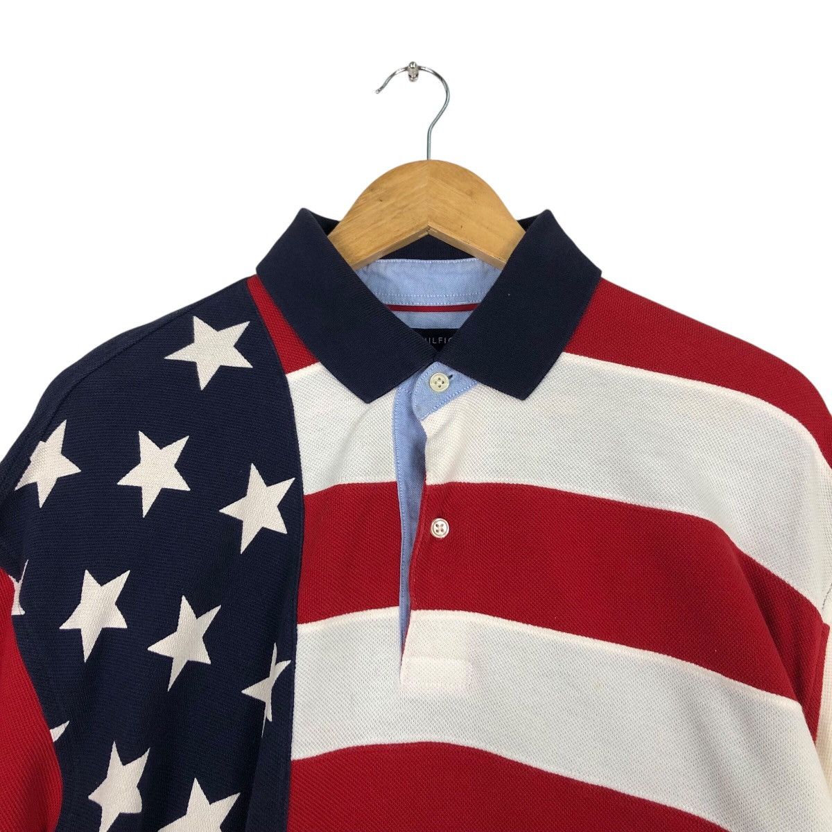Japanese Brand × Tommy Hilfiger Tommy Hilfiger Polo Shirt Rare Design American Flag Size US L / EU 52-54 / 3 - 9 Thumbnail