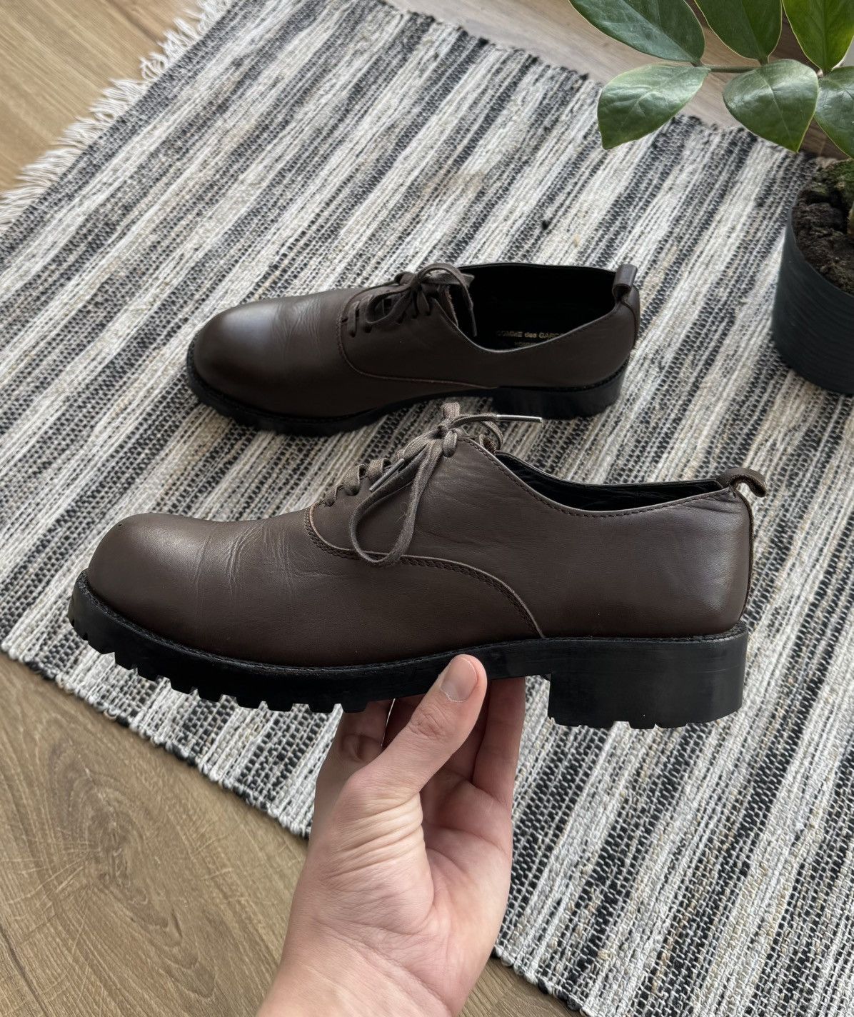 Comme des Garcons COMME des GARCONS HOMME PLUS LEATHER OXFORD LACE UP SHOES Size US 7 / EU 40 - 19 Thumbnail