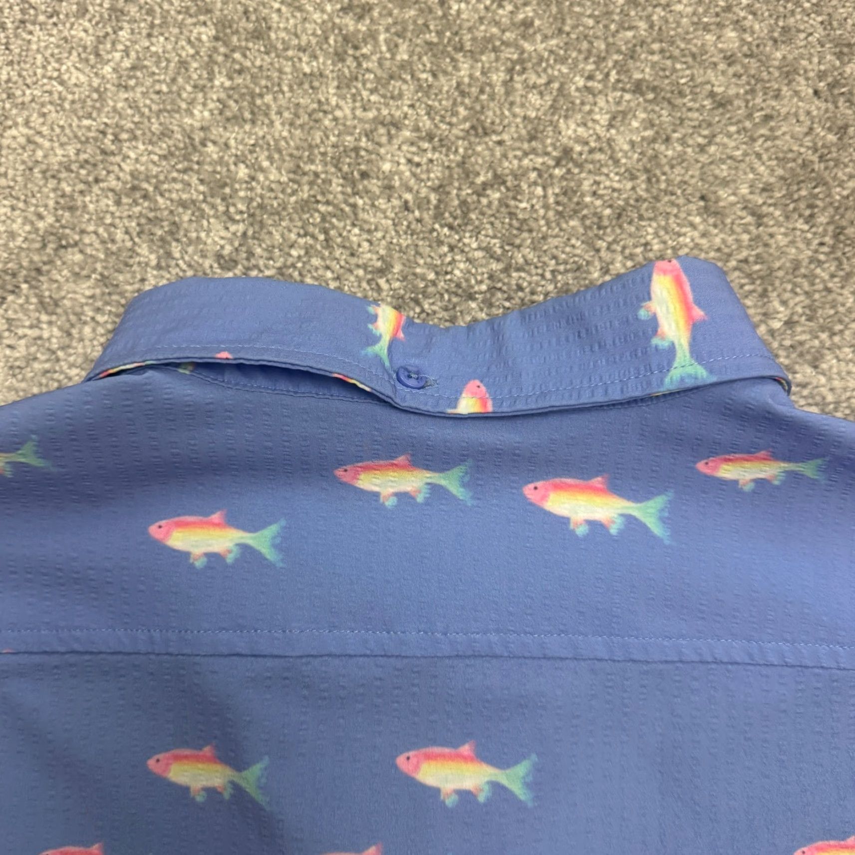 Vintage Vintage Summer Button-Up Shirt Mens M Blue Short Sleeve Fish Print Beach Casual Summer Size US M / EU 48-50 / 2 - 4 Thumbnail