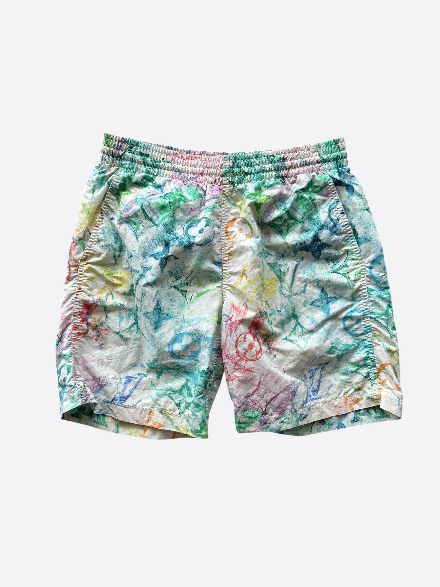 Louis Vuitton Louis Vuitton White Multicolor Pastel Monogram Swimshorts Size US 30 / EU 46 - 1 Thumbnail