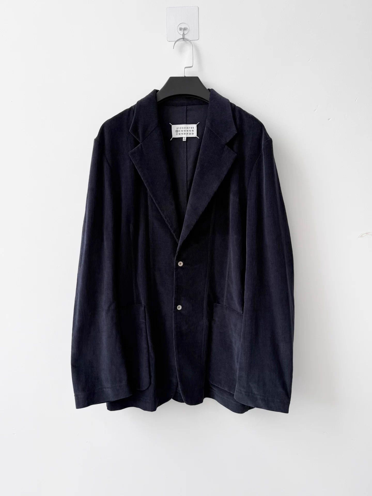 Maison Margiela Maison Margiela A/W19 Corduroy Topstitched Blazer Navy Size US M / EU 48-50 / 2 - 1 Thumbnail