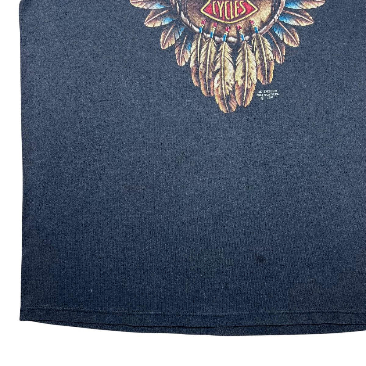 Harley Davidson × Vintage Vtg 1991 Harley Davidson 3D Emblem Native Dream Catcher Tee Size US XL / EU 56 / 4 - 11 Thumbnail