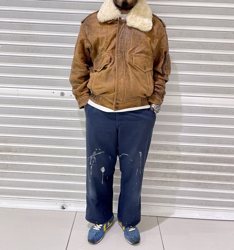 Vintage DISTRESSED SUB URBAN BOMBER LEATHER JACKET Size US M / EU 48-50 / 2 - 6 Thumbnail