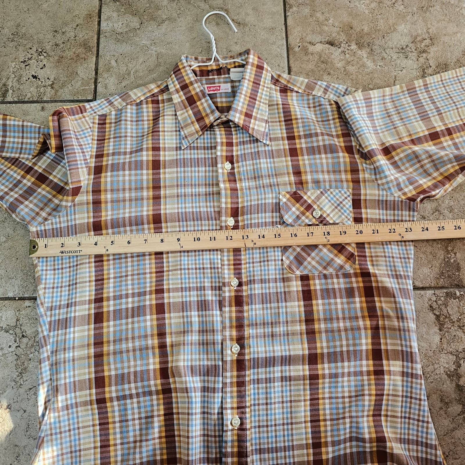 Levi's 70s Levi's Made in USA Men's Button Down Plaid Shirt Size XL Size US XL / EU 56 / 4 - 6 Thumbnail