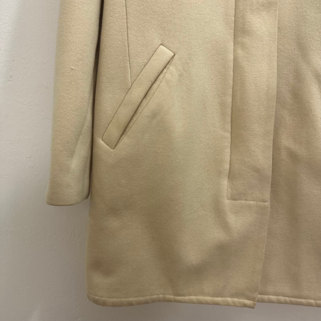 Helmut Lang o1tko10125 Archive Wool Coat in Beige Size US XS / EU 42 / 0 - 2 Thumbnail