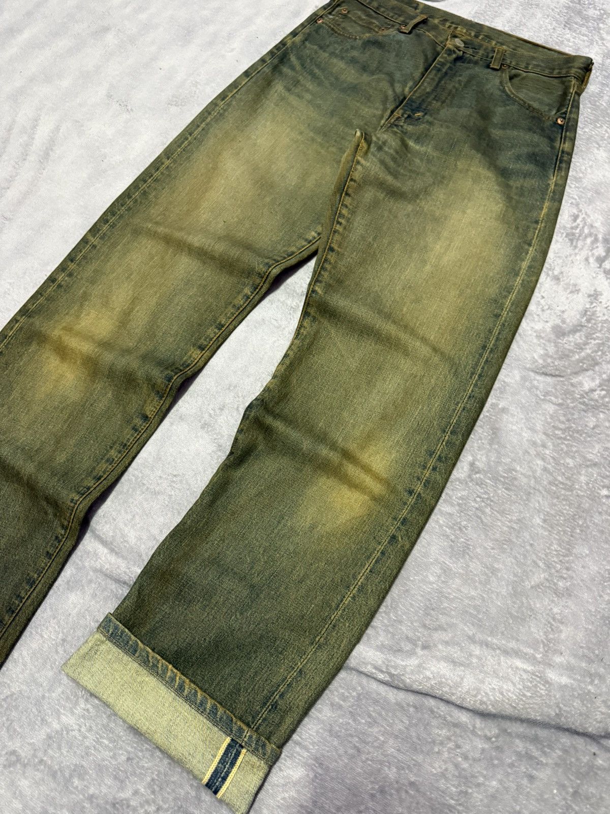 Levi's × Vintage Vintage 90s LEVIS 502 Big E LVC 60s Selvedge Mud Wash Jeans Size US 30 / EU 46 - 2 Thumbnail