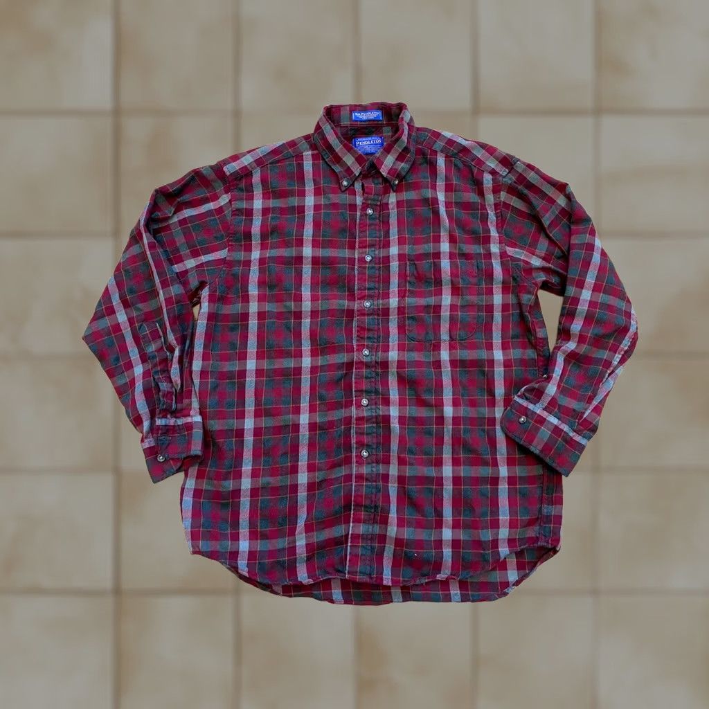 Pendleton VINTAGE Pendleton Ogilvie Hunting Tartan Shirt L Mens Green & Blue Wool Button-Up Long Sleeve Collar Pocket Size US L / EU 52-54 / 3 - 1 Thumbnail