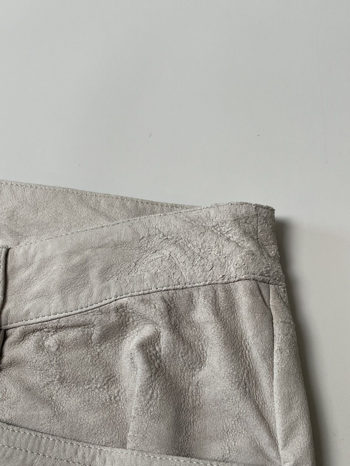 Rick Owens Rick Owens SS21 Blistered Leather Tyrone Cut Oyster Pants Size US 33 - 6 Thumbnail