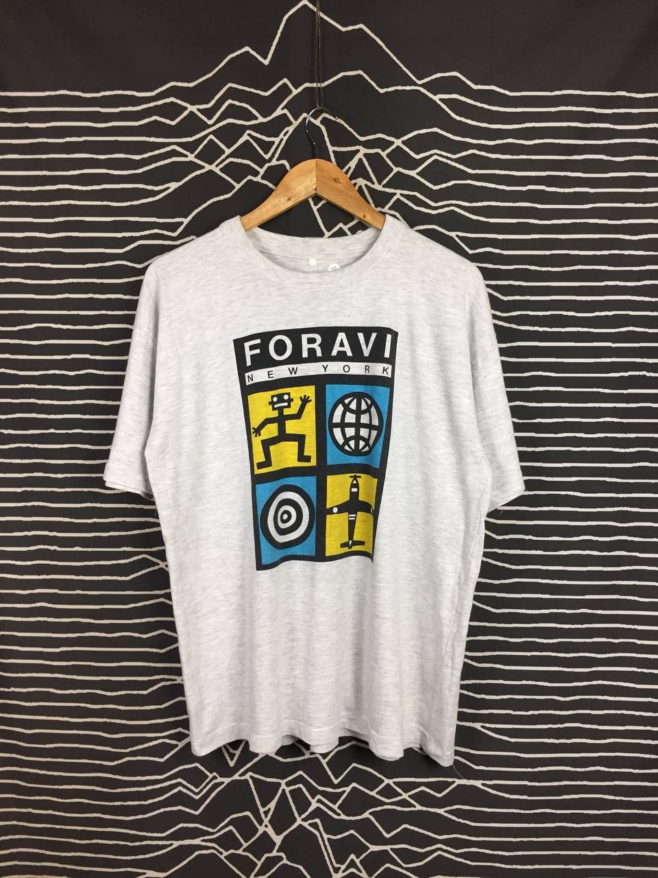 Vintage Vtg Foravi New York Pop Art Robot Graphic Tee Size US L / EU 52-54 / 3 - 2 Thumbnail