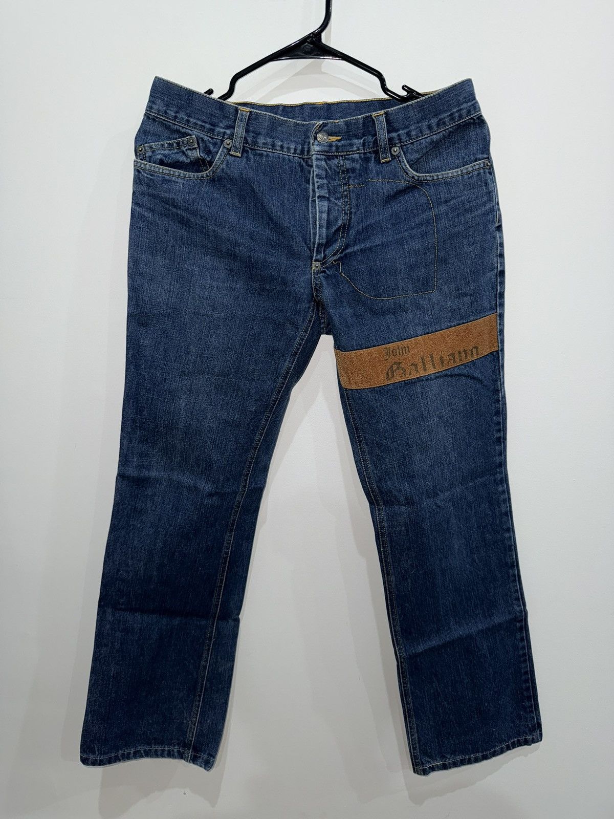 John Galliano John galliano distress fullprint design jeans
