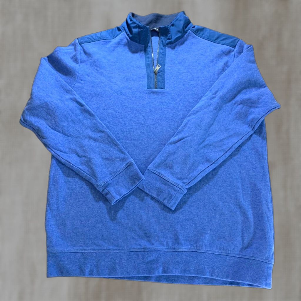 BUGATCHI Bugatchi 1/4 Zip Blue Pullover Sweater Men's L Shirt? Size US L / EU 52-54 / 3 - 1 Thumbnail