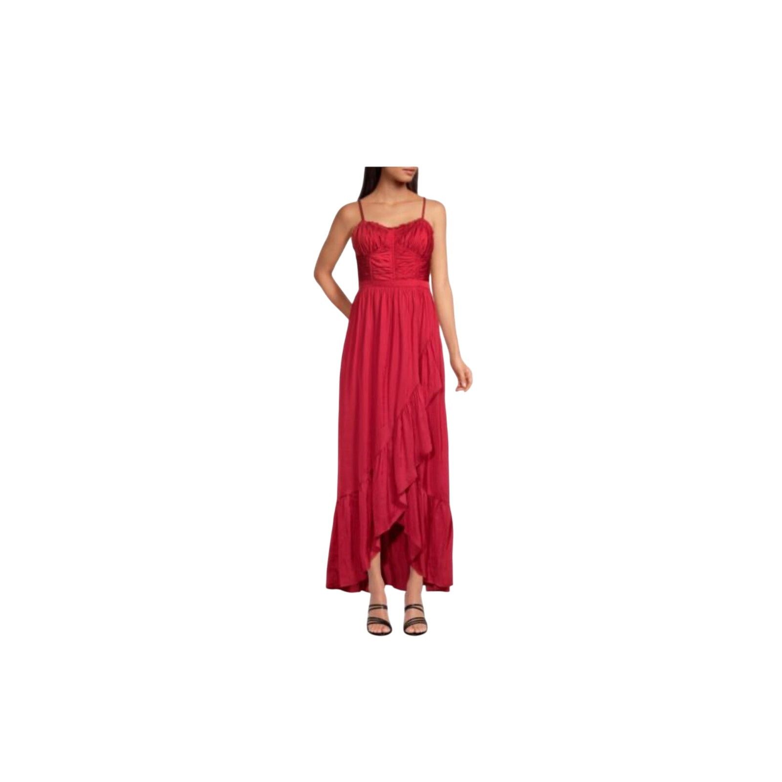 Ramy Brook Ramy Brook Braelyn Shirred Wrap Maxi Dress size 8 in Red Size M / US 6-8 / IT 42-44 - 4 Thumbnail