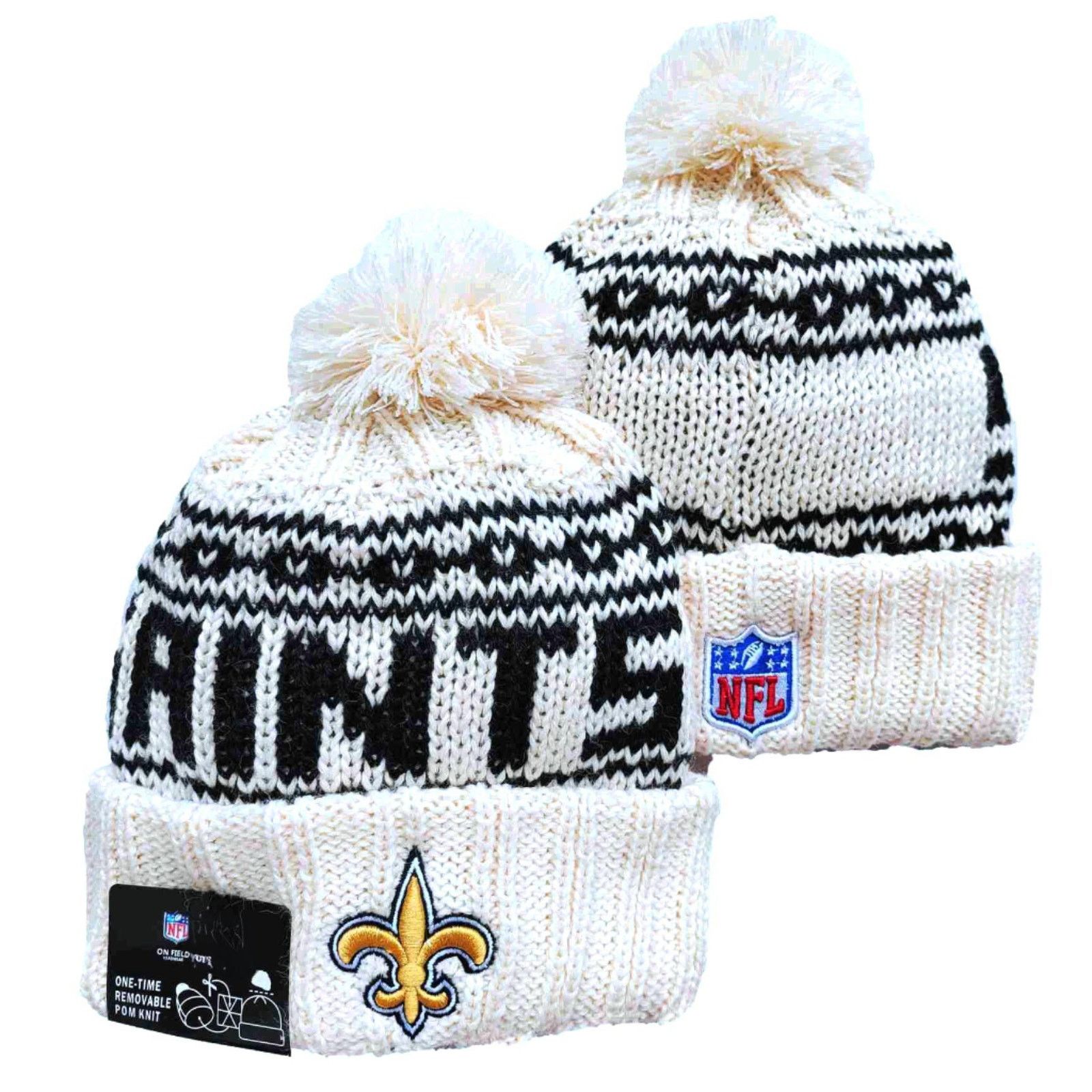 Other NWT New Orleans Saints Chunky Knit Pom Beanie Fleece Lined Size ONE SIZE - 1 Thumbnail
