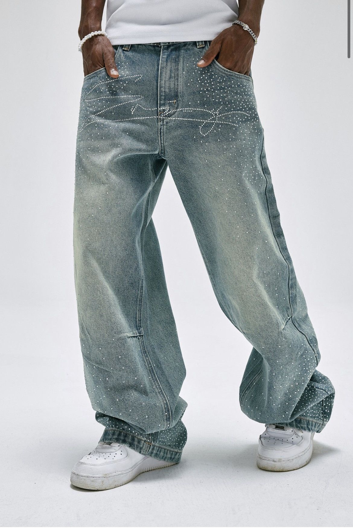 Designer × Levi's BAROQUE GALLERIA CRYSTAL JEANS Size US 36 / EU 52 - 1 Thumbnail