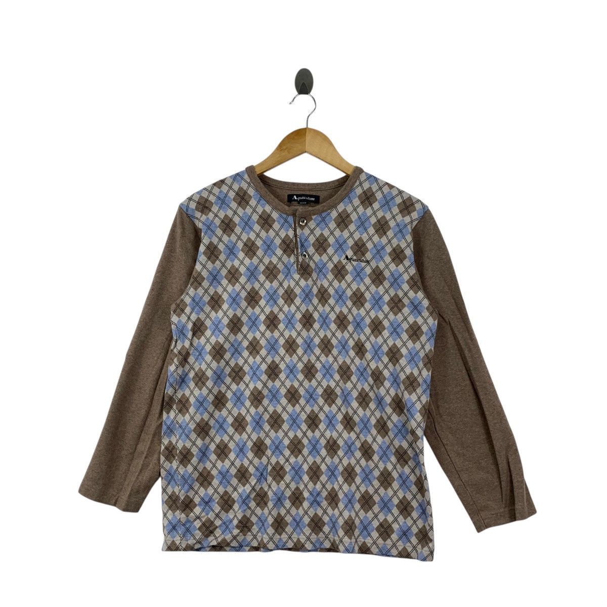 Aquascutum Vintage AQUASCUTUM LONDON Argyle Nova Checks Sweatshirt Size M / US 6-8 / IT 42-44 - 4 Thumbnail