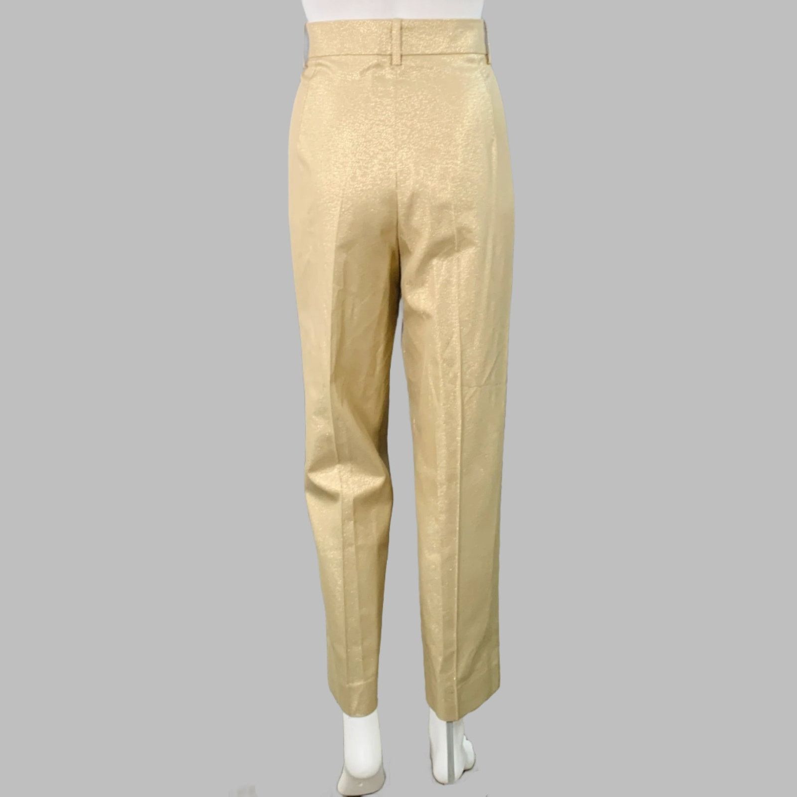 Emporio Armani EMPORIO ARMANI Size M Gold Metallic Notch Lapel Pantsuit Size 32" / US 10 / IT 46 - 5 Thumbnail