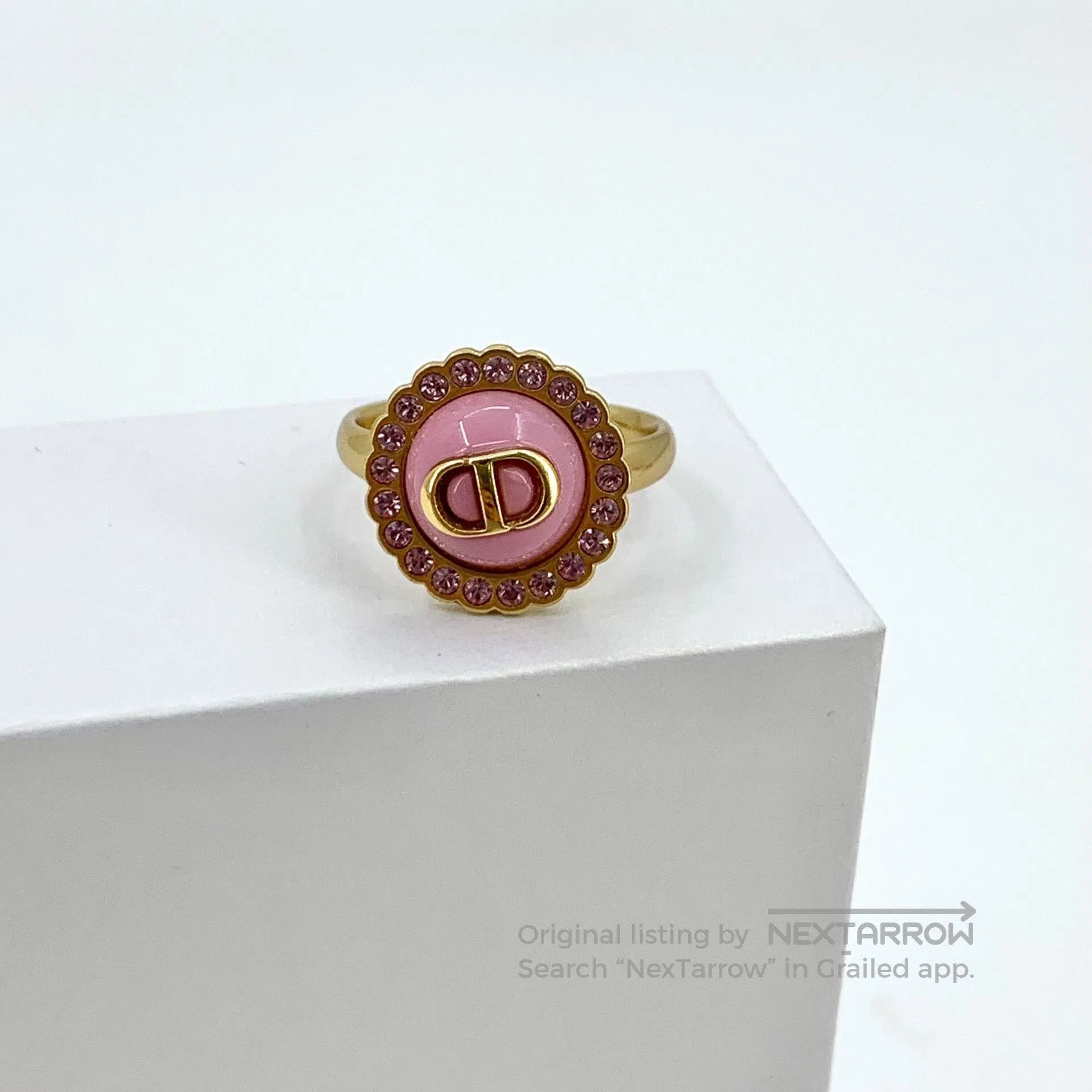 Dior Dior Pink Logo Diamond Ring. Size ONE SIZE - 1 Thumbnail