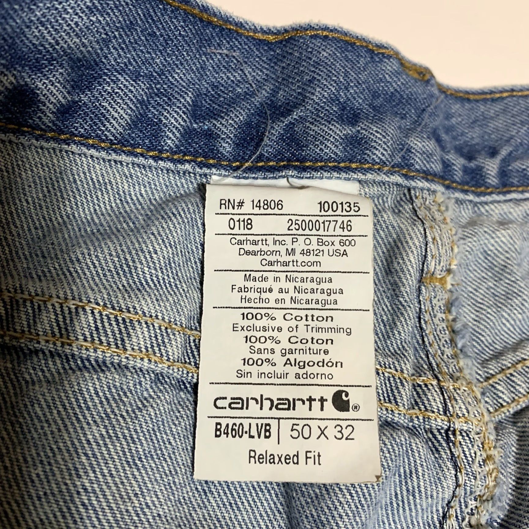 Carhartt VINTAGE Carhartt Jeans Mens 48x31 Relaxed Fit Work Blue 5-Pocket Denim Blue Mens Jeans Size US 32 / EU 48 - 7 Thumbnail