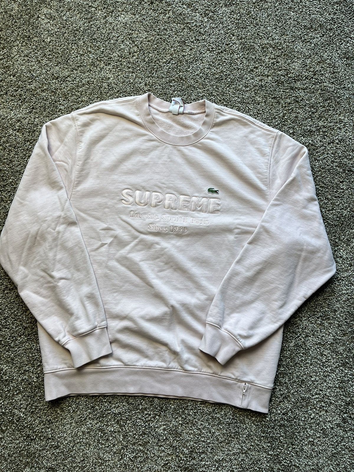 Lacoste × Supreme SS18 Supreme Lacoste Pink Crewneck Size XL RARE Size US XL / EU 56 / 4 - 2 Thumbnail