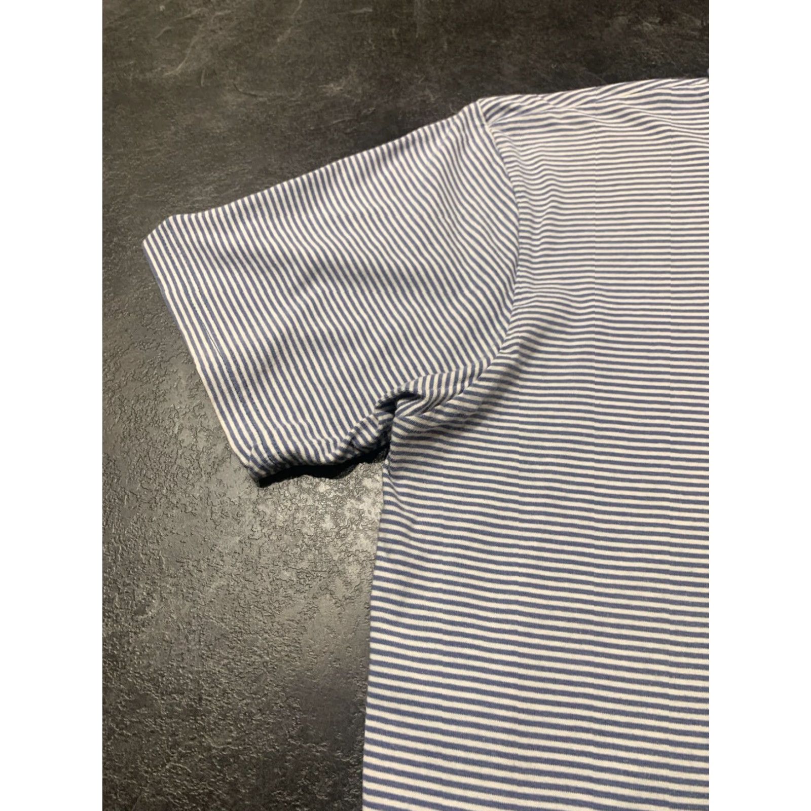 johnnie-O Mens Johnnie-O Polo Shirt XL Blue White Striped Short Sleeve Cotton Embroidered Logo Classic Golf Size US XL / EU 56 / 4 - 6 Thumbnail