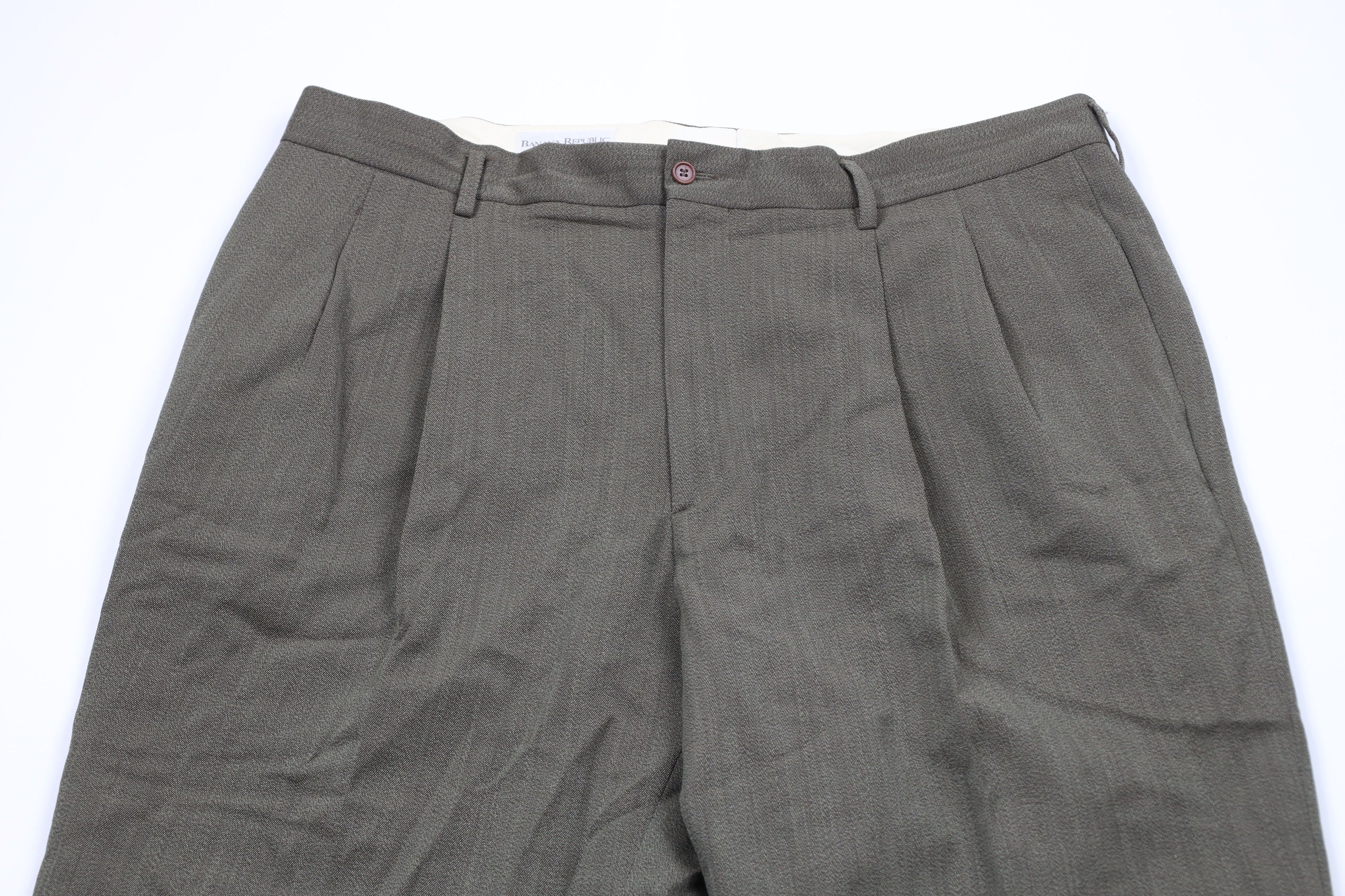 Banana Republic Vintage 90s Banana Republic Pleated Wide Leg Pants Green Size US 40 / EU 56 - 2 Thumbnail