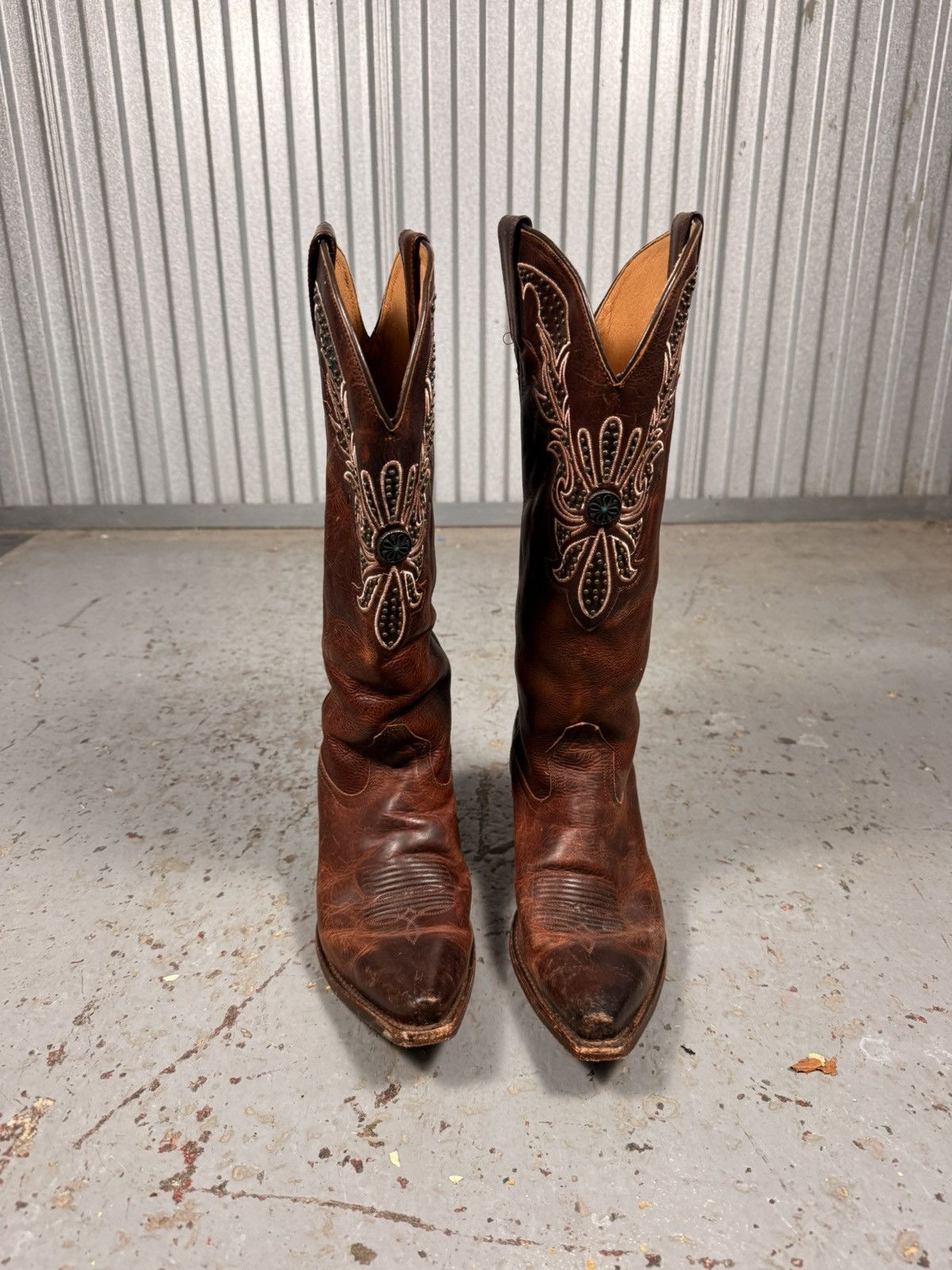 Justin Boots Vintage 80s Cheyenne Justin Floral Cowboy Boots Size US 10 / IT 40 - 6 Thumbnail