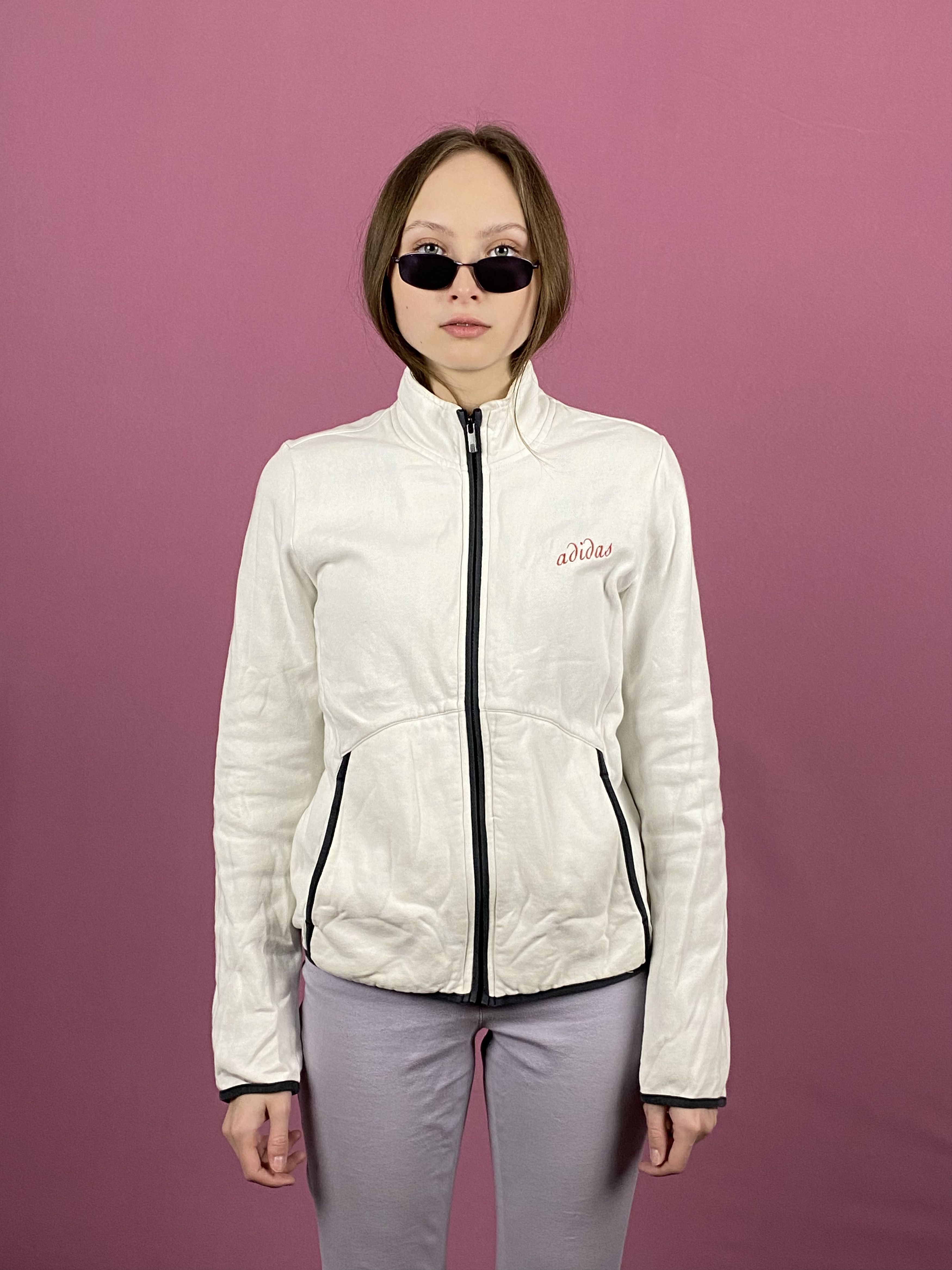 Adidas × Vintage Adidas Vintage Women's Full Zip Sweatshirt - M White Size M / US 6-8 / IT 42-44 - 1 Thumbnail