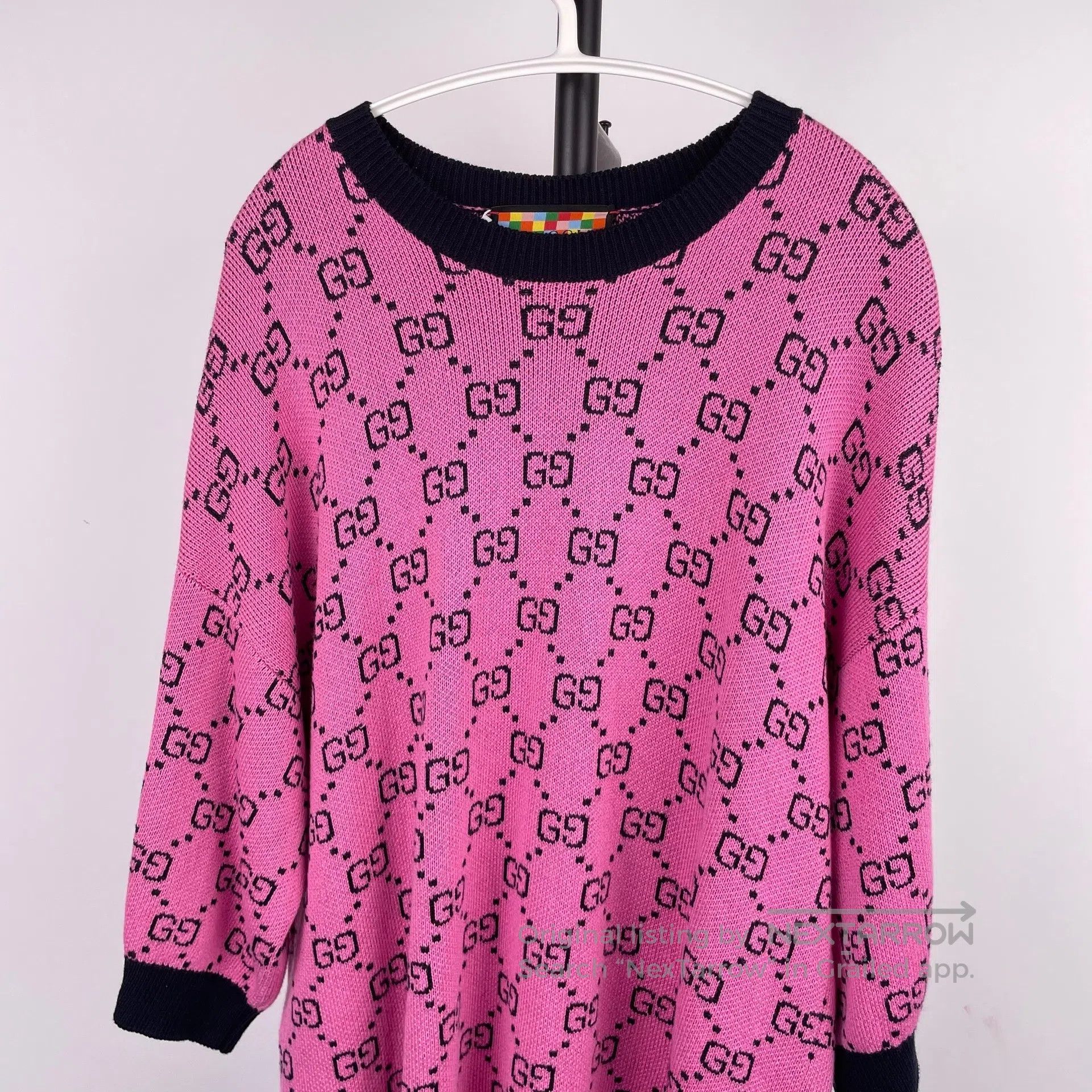 Gucci Guicci Double G full logo pink wool sweater| Size S / US 4 / IT 40 - 3 Thumbnail