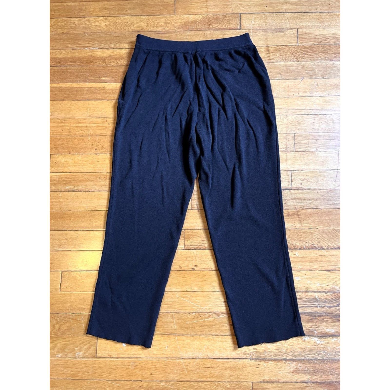 St. John St. John Collection Santana Knit Stretch Pants Women's 10 Black Wool Front Pleated Dress Pants Slim Straight Adult Regular Boy? No Size 32" / US 10 / IT 46 - 6 Thumbnail