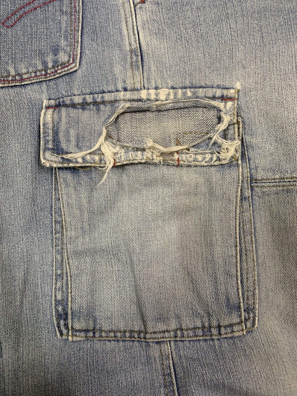 JNCO Y2K Piko Hawaiian Multi-pockets Distressed Baggy Cargo Jeans Size US 31 - 8 Thumbnail