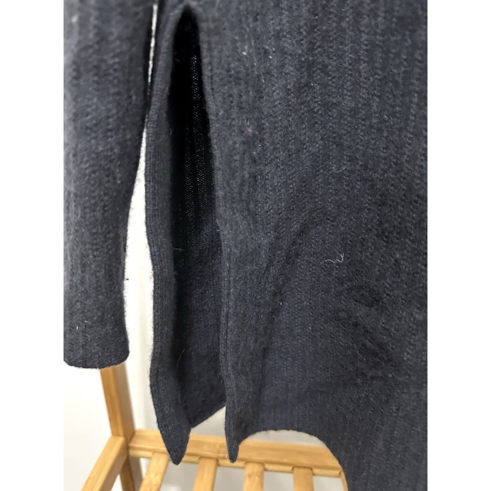 Vince Vince Women's Navy Charcoal Cashmere Rib Funnel Neck Sweater XL Quiet Lux Size XL / US 12-14 / IT 48-50 - 6 Thumbnail