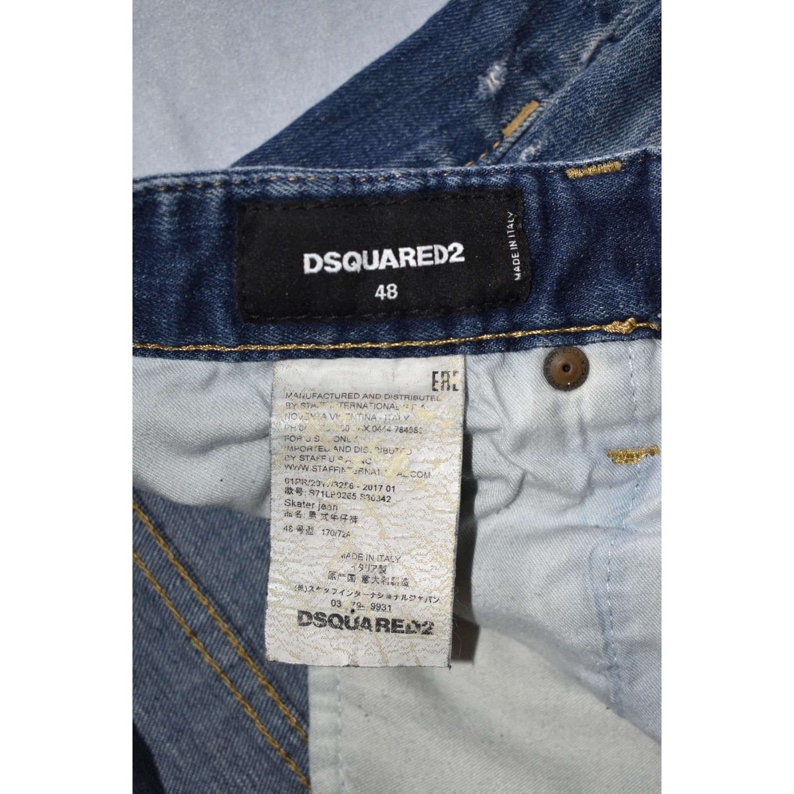 Dsquared2 DSQUARED2 Made In Italy Distressed Denim Skater Jeans Sz 48 Size US 32 / EU 48 - 5 Thumbnail