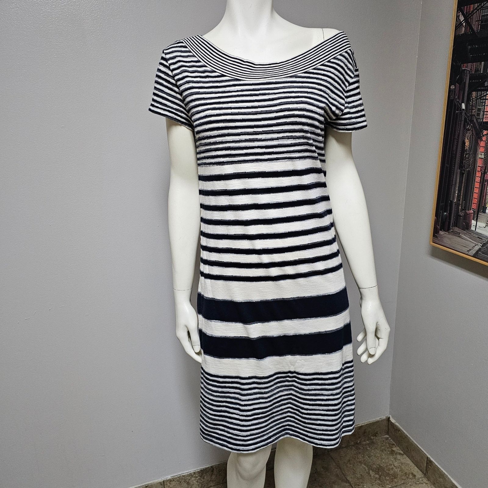 Anthropologie Maeve by Anthropologie Boat Neck Striped Dress Size Small Size S / US 4 / IT 40 - 1 Thumbnail