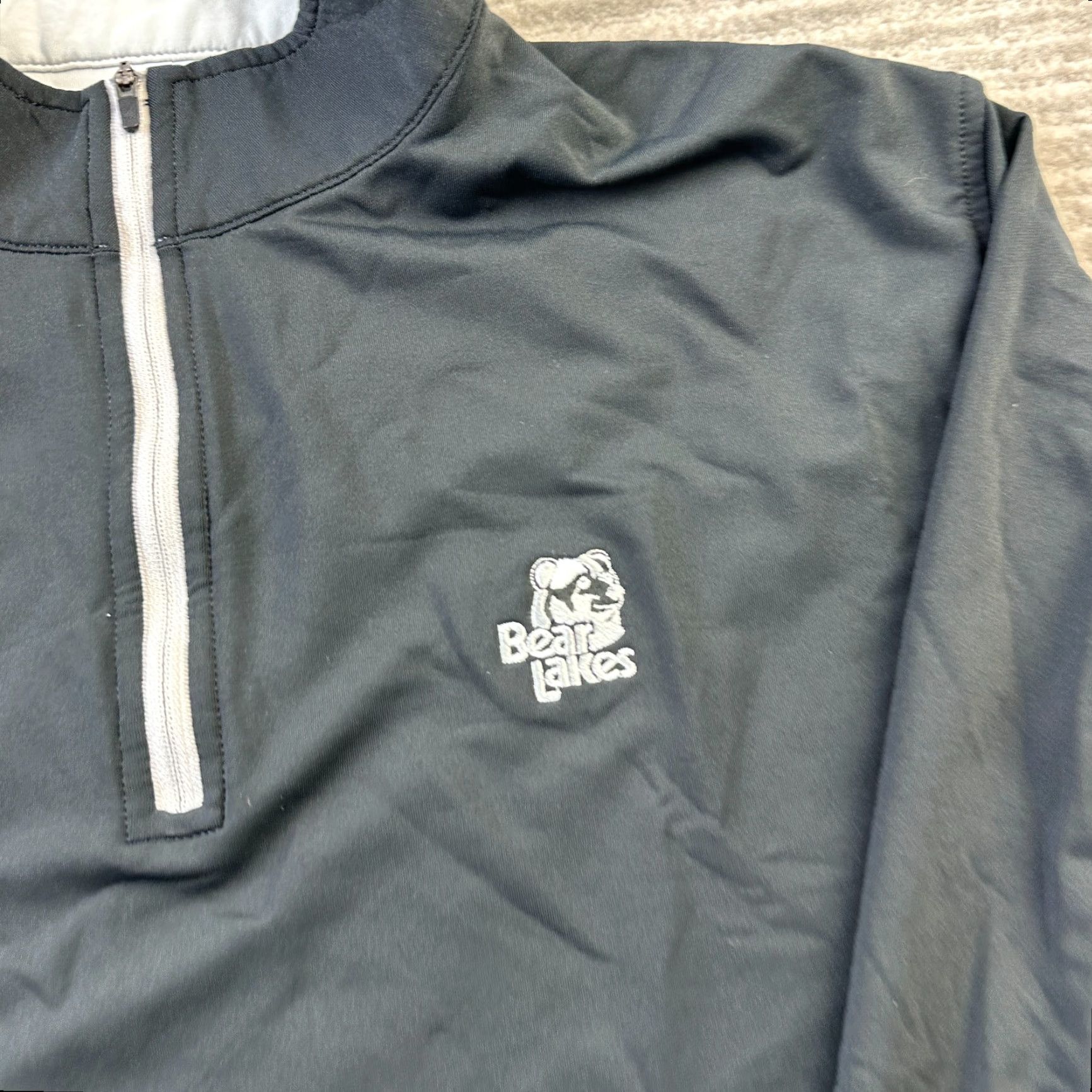 Peter Millar Sweater Mens XL Black Quarter Zip Bear Lakes CC Crown Sport Perth
