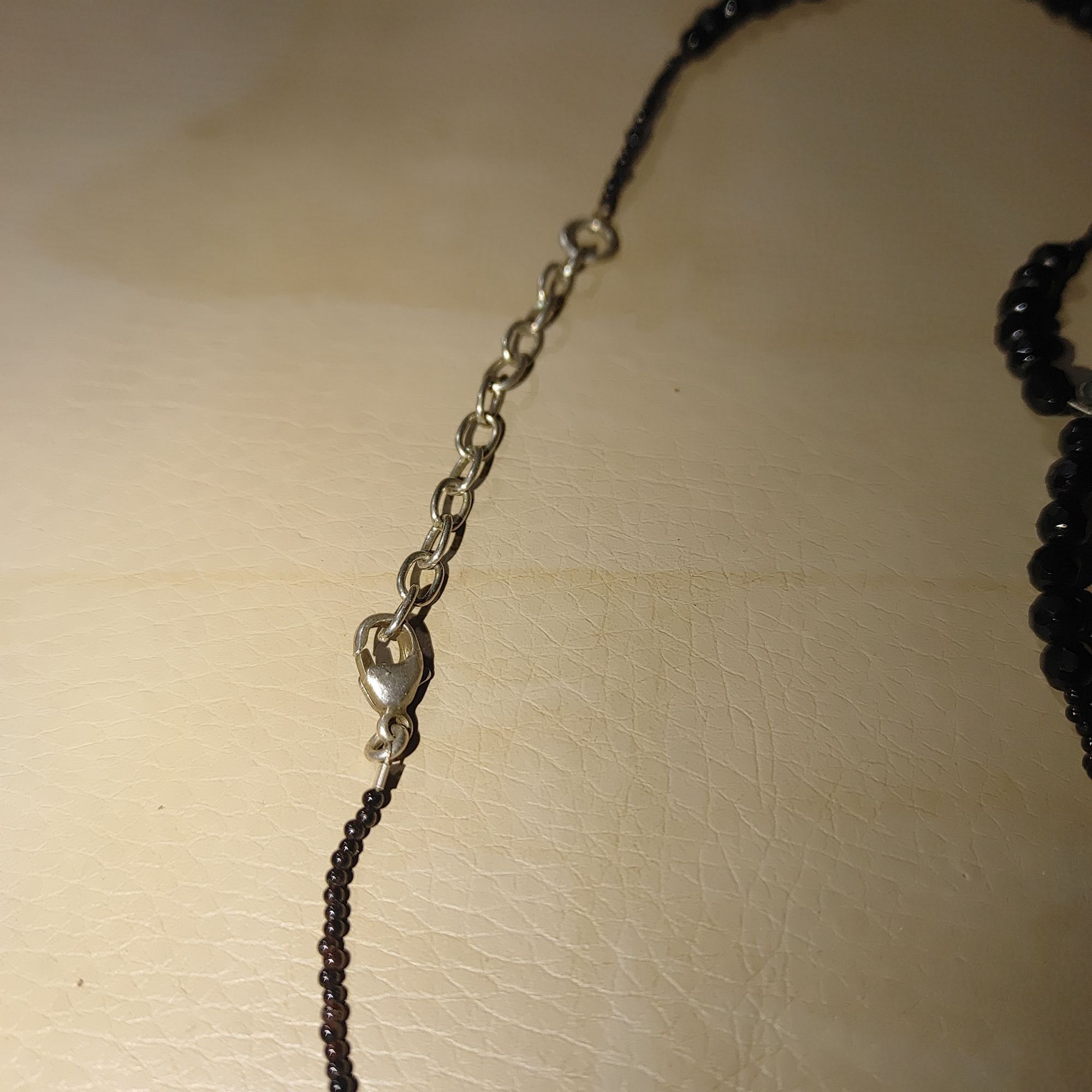 Other 925 Tassels Black Faceted Beaded Necklace Mourning Vintage V Size ONE SIZE - 4 Thumbnail