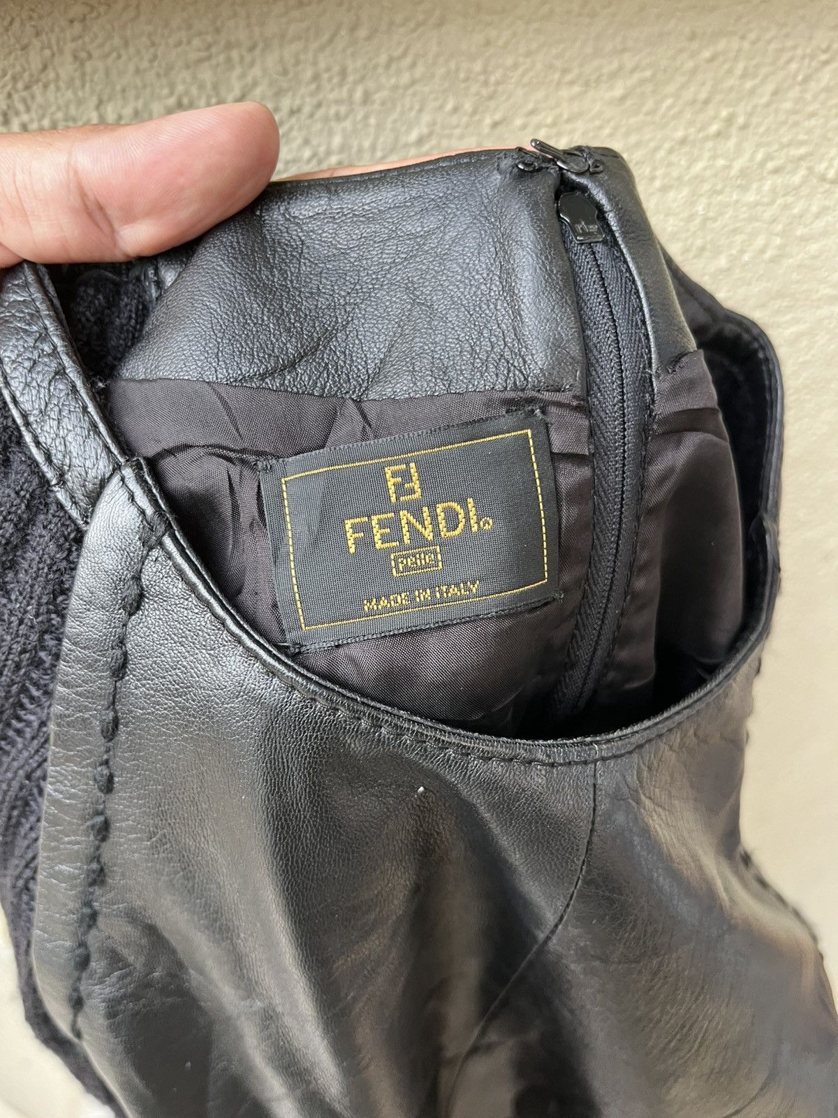 Fendi Vintage leather midi dress Size M / US 6-8 / IT 42-44 - 6 Thumbnail