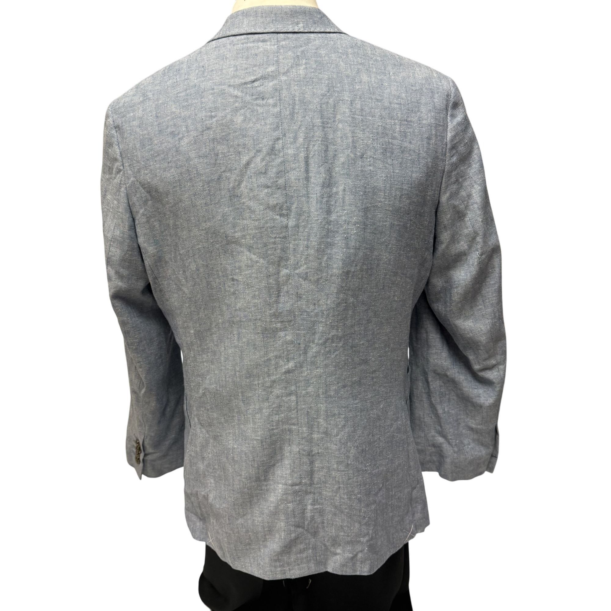 Stafford Stafford Sport Coat HERRINGBONE Linen Classic Fit Jacket Size 44R - 4 Thumbnail