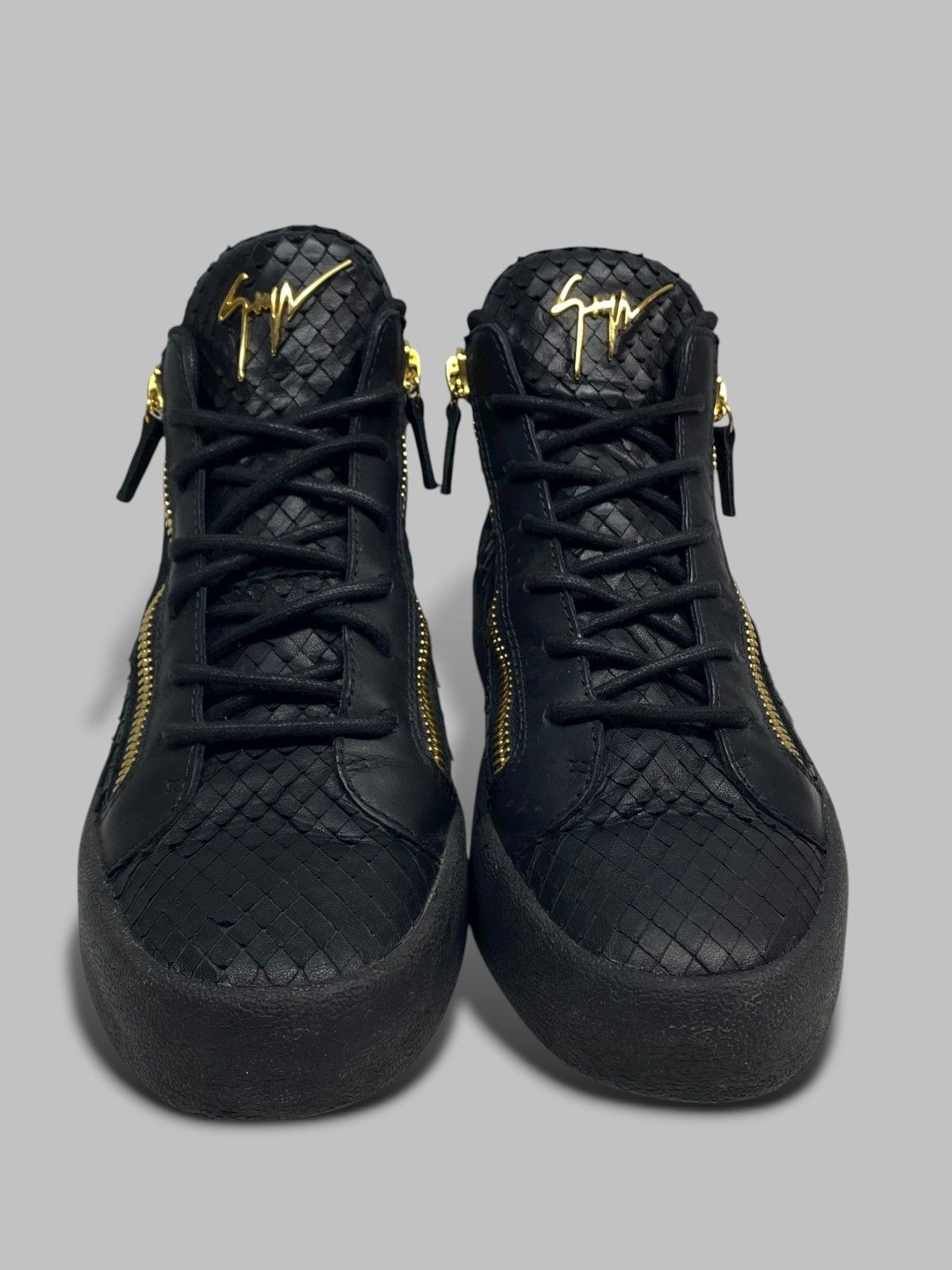 Giuseppe Zanotti Giuseppe Zanotti Snakeskin Leather High Top Sneakers Shoes Size US 8 / EU 41 - 3 Thumbnail