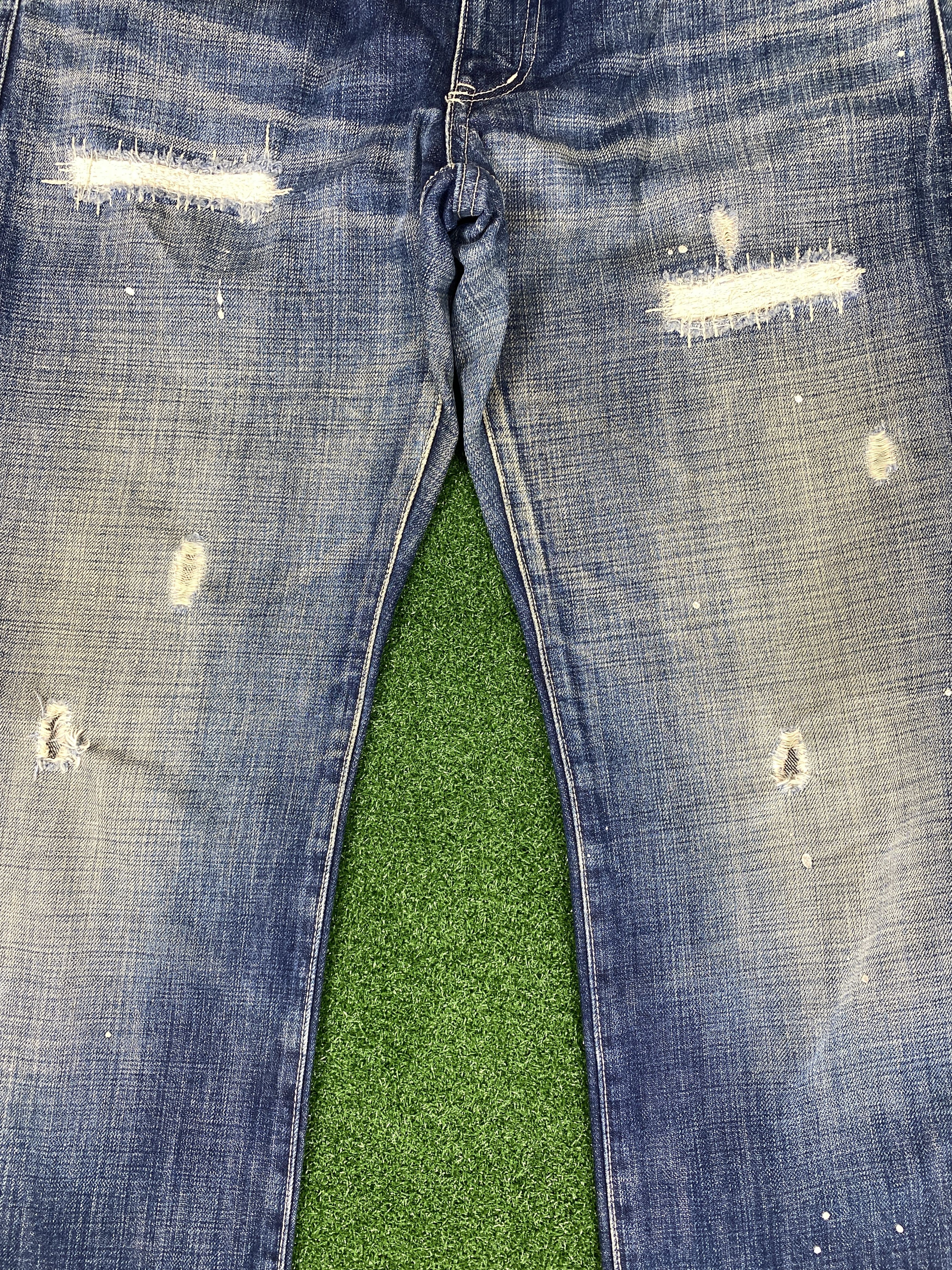 Japanese Brand Vintage Halb Distressed Faded Jeans CP0040 Size US 34 / EU 50 - 3 Thumbnail